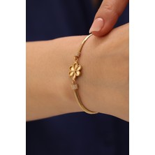 Yavuz Kuyumculuk 14 Ayar Altın Kalemli Yonca Bileklik