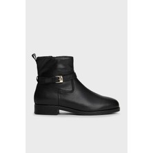 Tommy Hilfiger Hakiki Deri Tokalı Fermuarlı Bot Bayan Bot FW0FW08781 Bds