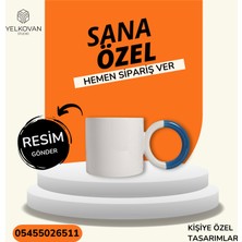 Daire Kulplu Kişiye Özel Tasarım Porselen Kupa | Yelkovan Studio