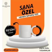 Daire Kulplu Kişiye Özel Tasarım Porselen Kupa | Yelkovan Studio
