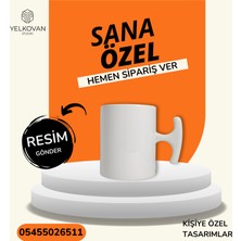 Porselen Bardak Beyaz T-Şekilli Minimal Tasarım | Yelkovanstudio