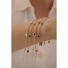 Yavuz Kuyumculuk 14 Ayar Altın Beşli Yonca Bileklik