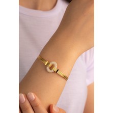 Yavuz Kuyumculuk Altın Oval Taşlı Hasır Bileklik