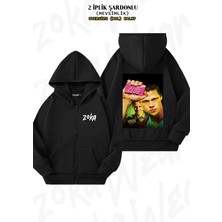 Unisex Cover Film Dövüş Kulübü Fight Club Baskılı Oversize Sırt Baskılı Fermuarlı Kapşonlu Hırka