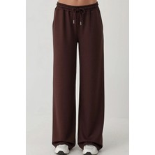 Hiccup Kadın Modal Touch Geniş Paça Eşofman Altı Kestane Kahvesi