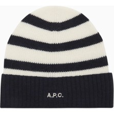 A.p.c Martin Unisex Koyu Lacivert–ekru Merino Yün Bere