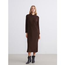 Lc Waikiki Yeni Sezon Polo Yaka Fitilli Triko Elbise