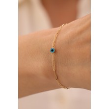 Yavuz Kuyumculuk 14 Ayar Altın Ataş Zincir Nazar Boncuğu Bileklik