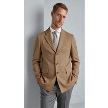 İGS Erkek Camel Regularfıt / Rahat Kalıp Ceket Yaka Kaban