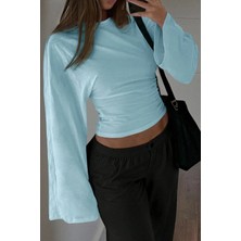 Tarz Cool Kadın Uzun Kollu Belden Oturtmalı Bluz