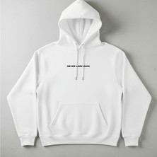 Style Baskı Never Look Back Baskılı Hoodie