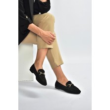 Fox Shoes V250017002 Siyah Süet Günlük Kadın Ayakkabı