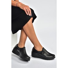 Fox Shoes V324405603 Siyah Hakiki Deri Günlük Kadın Ayakkabı