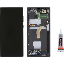 Yedcom Samsung S22 ULTRA S908 Çıtalı Uyumlu Ekran Lcd Dokunmatik B7000 15ML Yapıştırıcı ile beraber Yc