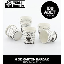 8 Oz Karton Bardak - 100 Adet