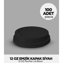 12 Oz Emzik Kapak Siyah 100 Adet