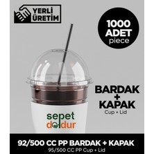 92/500 cc Pet Bardak + Kapak - 1.000 Adet