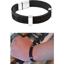 Anahtarlık Sepeti Adige Deri Bileklik Siyah (Erkek)