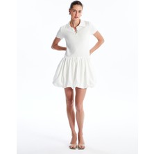 Lc Waikiki Yeni Sezon Polo Yaka Düz Kısa Kollu Triko Elbise