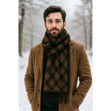 Moda Nokta Erkek Sıcak Tutan Desenli Triko Atkı Kaşkol Baklava Desen