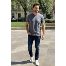 Quos Erkek Sıfır Yaka Baskılı Tshirt