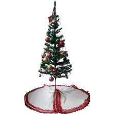 Moda Nur Yılbaşı Çam Ağacı Altı Örtüsü, Çam Ağacı Ayak Halısı Örtüsü, Beyaz Renk,peluş Kumaş,88 cm
