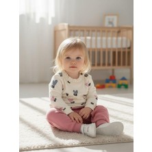 Zekids Kız Bebek Pamuklu Kalpli Ikili Eşofman Takımı