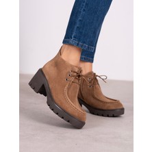 Ece'nin Butiği Arwen Camel Süet Hakiki Deri Kadın Bot