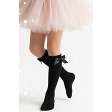 Parla Kids Kız Çocuk Fiyonk Detaylı Diz Altı Çorap / Siyah