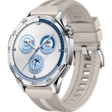 Sneezy Huawei Watch Gt5 46MM Ile Uyumlu Sportstripe Örgü Desen Metal Tokalı Silikon Akıllı Saat Kordonu