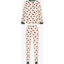 Penti Kırık Beyaz Gingerbread  Uzun Kollu Termal Etkili Pijama Takımı