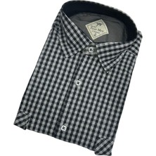 Gömlek Galerisi Klasik Geniş Kesim Ekoseli Flanel Çift Cepli Uzun Kollu Erkek Gömlek