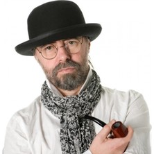 MiraLive Siyah Renk Yetişkin Boy Retro Bowler Derby Şapkası 58 cm