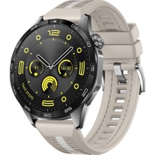 Sneezy Huawei Watch Gt4 46MM Ile Uyumlu Sportstripe Örgü Desen Metal Tokalı Silikon Akıllı Saat Kordonu