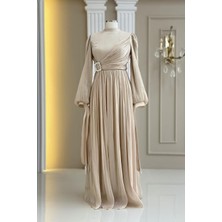 Amine Hüma Hira Abiye Elbise Gold