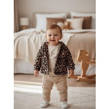 Zekids Kız Çocuk Leopar Desenli Ceketli 3'lü Takım