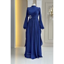 Amine Hüma Hira Abiye Elbise Lacivert