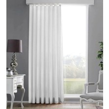 Taç Beyaz Saten Güneşlik Perde Polyester Kumaş Dokuması ile Şık Tasarım