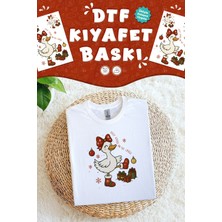 Msticker Sevimli Ördek Yılbaşı Kumaş Baskı Yapılabilen Özel Tasarım Ütü ile Yapışan Tekstil Dtf Baskı Görseli