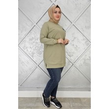 Pys Giyim Kadın Taş ve Düğme Detaylı Tesettür Tunik