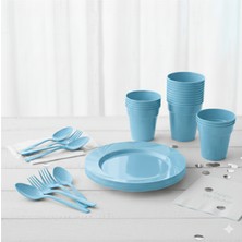 Ta-Fu Global Parti Takımı Plastik Mika Set (- Bardak 25 Adet ,çatal 25 Adet ,tabak 6 Adet ,kaşık 25 Adet-)