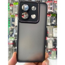 Elixem Xiaomi Note 13 5G Uyumlu Siyah Metal Çerçeveli Kamera Korumalı Sert Kılıf
