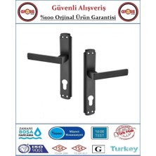 Gross AVM Seher Yale Çelik Kapı Kolu - Mat Siyah - 1 Takım Ön ve Arka