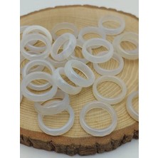 Akik Taşı Yüzük – Sisli Beyaz Alacalı – Faset Kesim – 6mm Kalınlık  (59914)