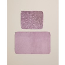 English Home Strala Kaydırmaz Taban Banyo Paspası Seti 60x80 cm + 40x60 cm Gül Kurusu