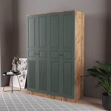 T&B Nil 4 Kapaklı Eko Bazalı Gardırop - Mdf Kapak