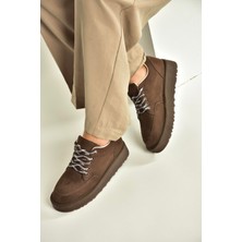 Fox Shoes V602045402 Kahverengi Süet Süet Kalın Tabanlı Günlük Kadın Ayakkabı