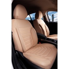 Startcar Fiat Palio Deri Detaylı Oto Koltuk Kılıfı Ön Arka Set Karbon Serisi Bej Scr