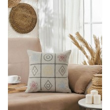 Aurevia - 2 Adet - Geometrik Figür Nakış Işlemeli Kırlent Kılıfı  Yaz Sezonu