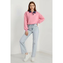 Gigi Giyim Gömlek Yaka Üç Ip Kadın Sweatshirt